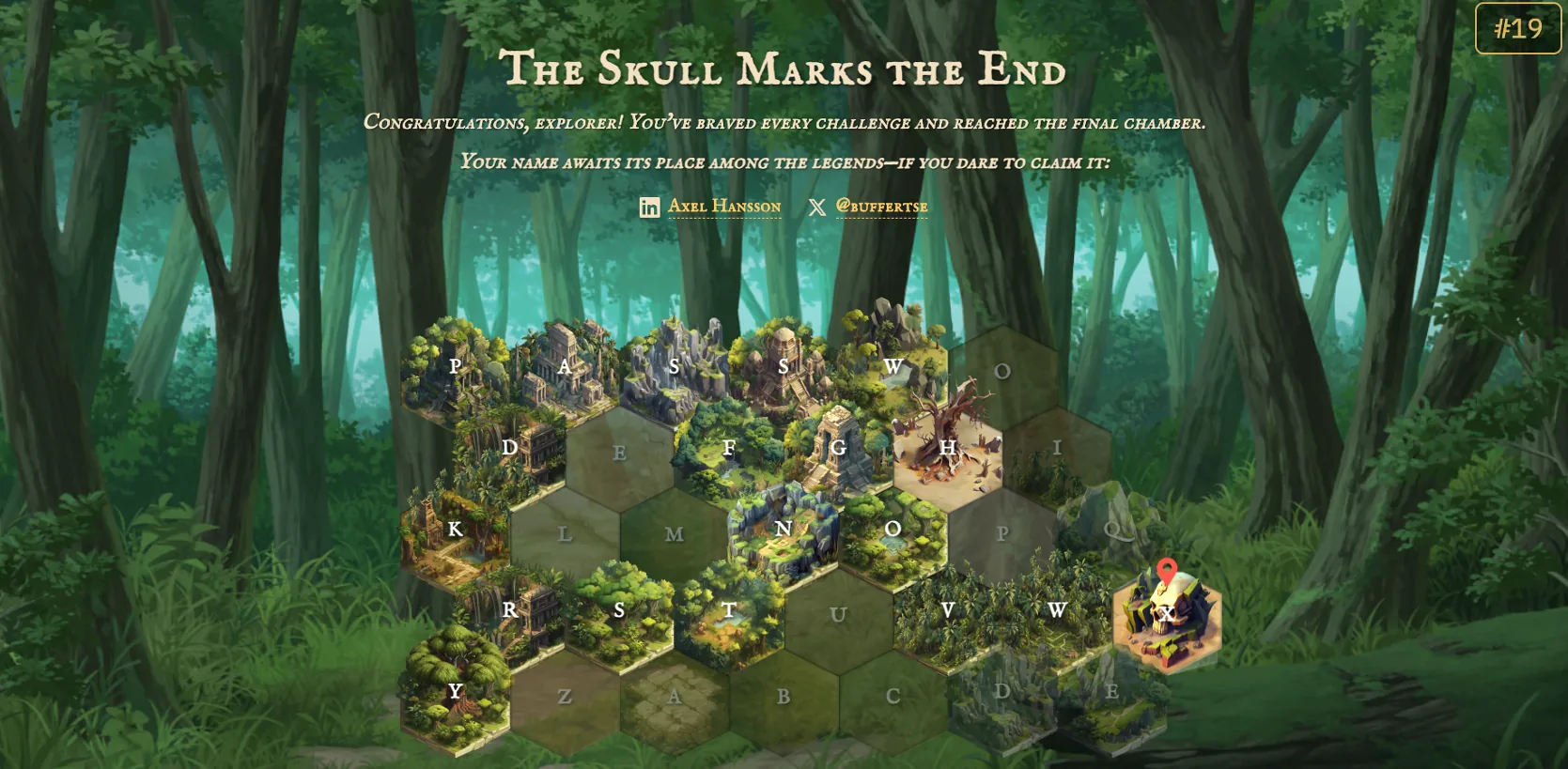 Inspect The Path SEO 解密迷宮通關成功畫面 The Skull Marks the End