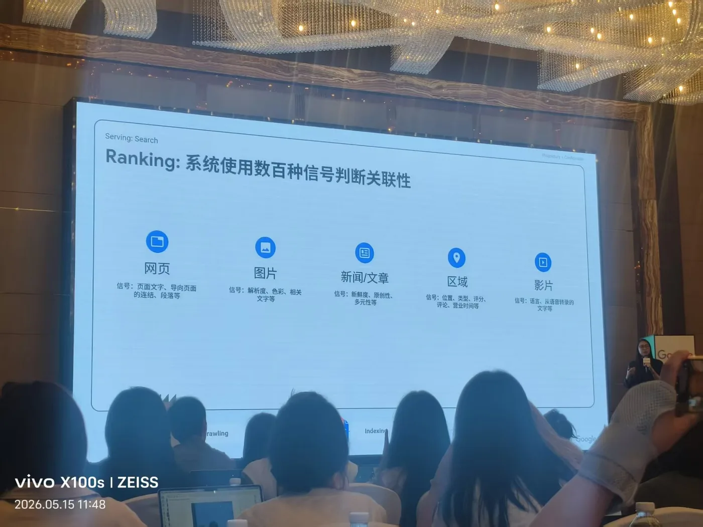 Search Central Live Shanghai 2026 現場投影片 Ranking 系統使用多種信號判斷關聯性